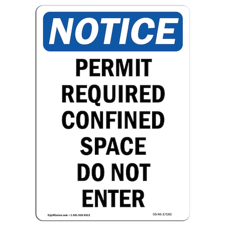 OSHA Notice Sign, Permit Required Confined Space, 7in X 5in Decal